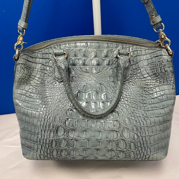 Brahmin Duxbury "Sea Glass/Light Green" Leather Ombre Melbourne Satchel - Picture 2 of 9